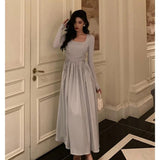 Stetnode Stunning A line Square Neckline Long Sleeves Date Night Dress Prom Dresses Birthday Outfit SD823