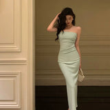 Stetnode Classy Sheath Strapless Sleeveless Mint Green Prom Dresses Birthday Outfits SD841