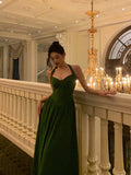 Stetnode Classy A Line Halter Dark Green Prom Dresses Birthday Outfits Evening Gown SD903