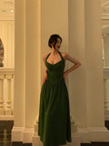 Stetnode Classy A Line Halter Dark Green Prom Dresses Birthday Outfits Evening Gown SD903