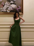 Stetnode Classy A Line Halter Dark Green Prom Dresses Birthday Outfits Evening Gown SD903