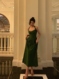 Stetnode Classy A Line Halter Dark Green Prom Dresses Birthday Outfits Evening Gown SD903