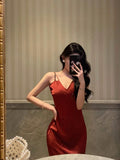 Stetnode Classy Sheath Spaghetti Straps Red Lace Prom Dresses Birthday Outfits Evening Gown SD904