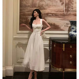 Stetnode Classy A line Square Neckline Ivory Prom Dresses Birthday Outfits Evening Gown SD939