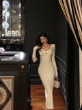 Stetnode Sexy Sheath Strapless White Long Sleeves Prom Dresses Birthday Outfits Evening Gown SD960