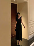 Stetnode Sexy Sheath V Neckline Black Long Prom Dresses Birthday Outfits Evening Gown SD971