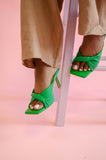 Stetnode Sofia Twist Heel Sandals Green