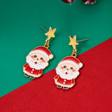 Stetnode Fashion Christmas Asymmetrical Drop Earrings for Women Santa Claus Bells Snowman Xmas Tree Boots Hat Earring Girls Party Jewelry