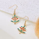 Stetnode Cute Small Christmas Earrings for Women Girls Enamel Rhinestone Xmas Tree Hat Boots Wreath Drop Earring New Year Accessoies Gift