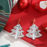 Stetnode New Fashion Acrylic Christmas Tree Earrings for Women Cute Santa Claus Snowflake Gingerbread Man Splicing Wooden Earring Jewelry