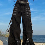 Stetnode Punk Style Y2k Wid Leg Denim Pants E-girl Gothic Loose Trousers Cyber Grunge Cargo Pants Harajuku High Waist Baggy Jeans Women