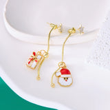 Stetnode Trendy Asymmetric Santa Claus Long Tassel Earrings for Women Creative Christmas Tree Snowman Adjustable Earring New Year Jewelry