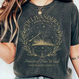 Stetnode Ollivanders Wand Shop Tshirt 100% Cotton Washed Distressed Top Dark College T Shirt Subtle Bookish Merch Y2K Top