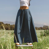 Stetnode Y2k Women Gingham Maxi Skirts A Line Ruffle Plaid Midi Skirt Flowy Long Skirt Losse High Waist Summer Vintage Streetwear