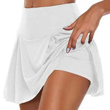 Stetnode Tennis Skirt with Shorts Women Summer Mini Skirt without Pocket Stretch Flowy Skort Teengirl Balletcore Gym Sporty Outfit