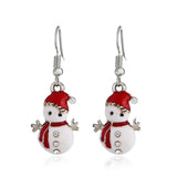 Stetnode Cute Christmas Snowman Earrings for Women Elegant Snowflake Christmas Tree Sock Bells Earrings New Year Party Jewelry Gift