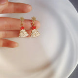 Stetnode Small Cute Christmas Tree Drop Earrings for Women Delicate Enamel Star Xmas Tree Pendant Earring Girls Holiday Versatile Jewelry