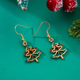 Stetnode Cute Small Christmas Earrings for Women Girls Enamel Rhinestone Xmas Tree Hat Boots Wreath Drop Earring New Year Accessoies Gift