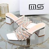 Stetnode Outfits Square-Headed Fairy High-Heeled Sandals with Coarse Heel