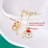 Stetnode Trendy Asymmetric Santa Claus Long Tassel Earrings for Women Creative Christmas Tree Snowman Adjustable Earring New Year Jewelry