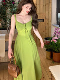 Stetnode 2024 Summer Elegant Women Sweet Party Midi Holiday Dresses Casual Female Lace Up Robe