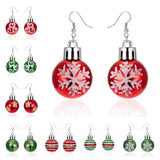 Stetnode Christmas Small Bulb Shape Drop Earrings for Women Resin Ball Sparkling Powder Snowflake Star Ear Hook Earring Holiday Jewelry