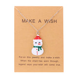 Stetnode New Cute Trendy Christmas Necklace for Women Girl Resin Cartoon Santa Claus Snowman Crutch Choker Necklace New Year Jewelry Gift