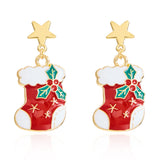 Stetnode Fashion Christmas Asymmetrical Drop Earrings for Women Santa Claus Bells Snowman Xmas Tree Boots Hat Earring Girls Party Jewelry