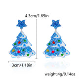 Stetnode Classic Green Christmas Tree Acrylic Printed Earrings for Women Cartoon Pattern Red Star Gloves Drop Earring Xmas Jewelry Gifts