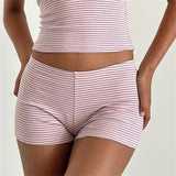 Stetnode Slim Stripes Y2k Women’s Sexy Boy Shorts Casual Low Waist Slim Fit Lounge Shorts Going Out Pants