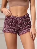 Stetnode Cute Leopard Bloomers Shorts for Women Low Waist Ruffle Shorts Lace Pumpkin Shorts Y2k Ruffle Boyshorts Pjs Bottom Streetwear