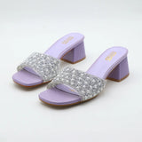 Stetnode Party Outfits Spring Outfits Rhinestone Slippers - Summer Fashion with Thick High Heel for Women