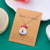 Stetnode New Cute Trendy Christmas Necklace for Women Girl Resin Cartoon Santa Claus Snowman Crutch Choker Necklace New Year Jewelry Gift