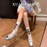 Stetnode silver heels Mary Jane Shoes Women's Shoes Women Thick Heels Buckle Lolita Shoes School Uniform Student Girls Leather Shoe