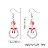 Stetnode New Crystal Christmas Tree Tassel Earrings for Women Trendy Rhinestone Snowflake Bow Round Drop Earring Girls Christmas Jewelry