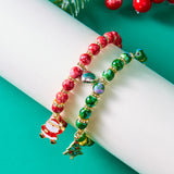 Stetnode New Trend Christmas Couple Bracelets for Women Men Handmade Beaded Santa Claus Xmas Tree Bracelet Lovers Friendship Jewelry Gift