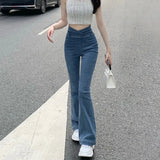 Stetnode Flared Jeans Women Skinny Denim Pants Bottom Straight High Waist Stretch Female Flare Trouser Fashion High Waisted Mom Jeans