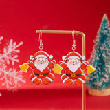 Stetnode Mixed Style Acrylic Christmas Earrings for Women Pattern Christmas Tree Black Cat Santa Claus Drop Earrings Girls Party Jewelry