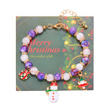 Stetnode Christmas Drip Oil Santa Claus Beaded Bracelets for Women Handmade Crystal Beads Christmas Tree Sock Charm Bracelet Jewelry Gift