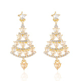 Stetnode New Trendy Rhinestone Christmas Tree Earrings for Women Exquisite Zircon Xmas Tree Drop Earring Girls New Year Festival Jewelry