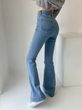 Stetnode Flare Jeans Women Summer Streetwear Bodycon Long Denim Pants 2022 Blue Elastic Fashion Y2K Trousers High Waisted Jeans