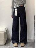 Stetnode Simple Solid Color High Waist Straight Jeans Baggy Pants Streetwear Women American Retro High Waist Wide Leg Pants Y2k Jeans