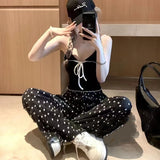 Stetnode Y2K Cami Top with Bow Knot Front Spaghetti Strap Crop Tank Top Summer Women Teen-girls Outfit