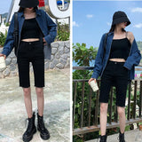 Stetnode 2024 Women's Denim Shorts Summer Bodycon Biker High Waisted Short Pants Woman Streetwear Knee Length Jean Shorts Female