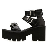 Stetnode Triple Buckle Platform Sandals