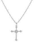 Stetnode Vintage Cross Pendant Necklace with Rhinestone