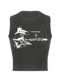 Stetnode Guitar Ribbed Cropped Tank Top