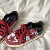 Stetnode Wine Red Star Sneakers