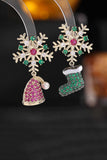 Stetnode Zircon Snowflake Hat Boots Earrings