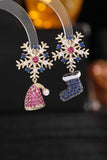 Stetnode Zircon Snowflake Hat Boots Earrings